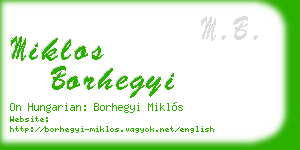miklos borhegyi business card